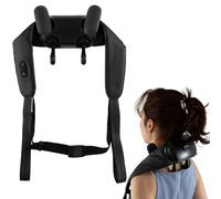 COSTWAY Masseur pour Cou et Épaules, Machine de Massage Profond 4D Shiatsu Pétrissage avec 2 Niveaux de Chaleur pour Soulager Douleur, Oreiller de Massage sans Fil pour Cou Dos Jambes (Noir)
