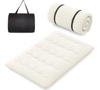 COSTWAY Matelas avec housse lavable et sac de transport, tatami pliable, matelas de sol 140x200cm Beige