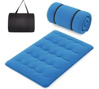COSTWAY Matelas avec housse lavable et sac de transport, tatami pliable, matelas de sol 140x200cm bleu