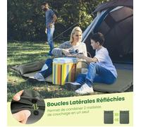 COSTWAY Matelas de Camping Autogonflant 2 Personnes avec 2 Oreillers 187x131x4 CM, Sac Portable en PVC Imperméable, Randonnées, Vert