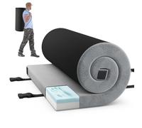 COSTWAY Matelas de Camping avec Mousse à Mémoire de Forme, Lavable en Machine, pour Camping, Voyage, 188 x 92 x 6,5 cm, Gris