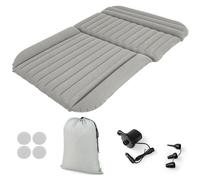 COSTWAY Matelas de voiture 190x130cm, Matelas gonflable SUV double face, Lit gonflable avec pompe à air & sac de transport, Matelas de voiture pour coffre Gris
