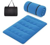 COSTWAY Matelas Futon Japonais 140x200CM - Surmatelas Amovible, Matelas de Sol Pliable - Maison, Camping-car, Dortoir - Bleu