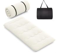 COSTWAY Matelas Futon Japonais 90x200CM - Surmatelas Amovible, Matelas de Sol Pliable - Maison, Camping-car, Dortoir - Beige