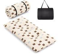 COSTWAY Matelas Futon Japonais 90x200CM - Surmatelas Amovible, Matelas de Sol Pliable - Maison, Camping-car, Dortoir - Ours Brun