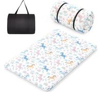 COSTWAY Matelas futon japonais, tatami, matelas de sol, matelas pliable avec housse lavable & sac de transport, matelas de couchage 140 x 200cm Poneys colorés