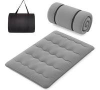 COSTWAY Matelas futon japonais, tatami, matelas de sol, matelas pliable avec housse lavable & sac de transport, matelas de couchage 140 x 200cm Gris