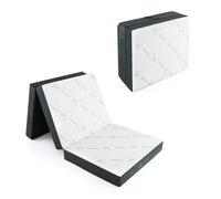 CostwayMatelas en Mousse Pliable en 3 Sections 80x193CM Matelas d'appoint Camping avec Poignée/Bande Velcro pour Chambre/Voyage/Gym