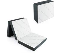 COSTWAY Matelas pliable, matelas d'invité, matelas pliable en 3 parties avec housse amovible, 193 x 80 x 10 cm, matelas pliable pour camping-car, lit d'invité