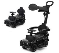 CostwayVoiture à Pousser pour Enfant sous Licence Poussette pour Tout-petit avec Auvent Réglable Garde-corps et Klaxon pour 1-3 Ans Noir