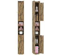 Costway Meuble Colonne De Salle De Bain 20x20x179cm Avec 2 Portes Et Étagères Réglables, Pour Salon, Chambre, Bureau Marron Multicolore