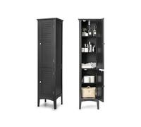 COSTWAY Meuble de Rangement Salle de Bain, Meuble Colonne sur Pied avec Rangement à 5 Niveaux, Organisateur pour Cuisine, Salon, 37 x 37 x 160 cm (Noir)