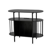 COSTWAY Meuble Platine Vinyle LED avec Prise (Noir)