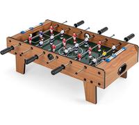 COSTWAY Mini baby-foot en bois, table de baby-foot avec 18 baby-foot et 2 ballons de foot, baby-foot pour adultes et enfants, 69 x 60 x 24 cm