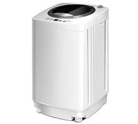 COSTWAY Mini Machine à Laver 240 W avec Un Bucket Automatique, Lave Linge avec Pompe de Drainage Charge Supérieure 3,5 kg, pour Appartement Dortoir Hôtel, Blanc