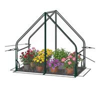 COSTWAY Mini Serre de Jardin Portable avec Tapis de Fond, 92 x 50 x 85 cm | Tente de Culture Transparente en Cabane avec Bâche Imperméable Anti-Vent et Porte à Fermeture Éclair, Terrasse Balcon