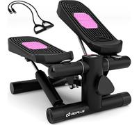COSTWAY Mini stepper, Twist stepper avec bandes de résistance, résistance & affichage LCD, Swing stepper 100kg, appareil de fitness