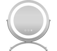 COSTWAY Miroir de courtoisie avec éclairage, miroir de maquillage avec interrupteur tactile et fonction mémoire, à intensité variable, pivotant à 360°, miroir de table pour table de maquillage & burea