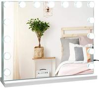 COSTWAY Miroir Hollywood de Maquillage LED Eclairage à Commande Tactile,Grossissement 10X,Haut-Parleur Bluetooth,3 Couleur Réglable