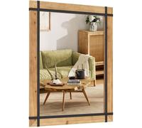 COSTWAY Miroir Mural Décoratif Rectangulaire 77 x 100 CM Style Industriel, Miroir Métal Verrière pour Salon, Chambre, Entrée