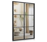 COSTWAY Miroir Mural Rectangulaire à 3 Couches 100 x 70 CM, Cadre en Métal, Grand Miroir Mural pour Salon Chambre Entrée, Installation Facile, Montage Verticale/Horizontale, Noir