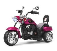 COSTWAY Moto Électrique 6V pour Enfants Scooter avec 3 Roues Effet Sonore et Lumineux, 3Km/h Max, 3 Ans + Style de Chopper Rose