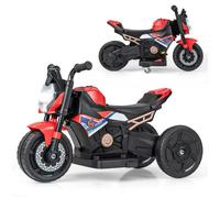 Costway Moto Électrique Enfants 6v, Conversion 2 Roues Ou 3 Roues, Effets Lumineux Et Sonores, Klaxon, Pour Enfants Max 3 Ans, Rouge