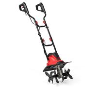 COSTWAY Motobineuse Électrique 1200W Profondeur Travail 22CM Largeur 36CM avec Poignée Pliable Roues Réglables 4 Lames Rouge