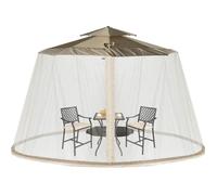 Costway Moustiquaire Pour Parasol/Tonnelle Cylindrique 2,5-3m Avec 2 Portes Double Fermeture Éclair Cordon De Serrage Réglable Noir Multicolore
