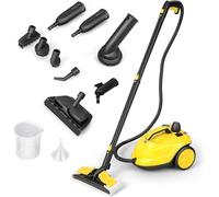 COSTWAY Nettoyeur Vapeur Haute Pression 2000W avec 15 Accessoires, Balai Vapeur Portable Pressurisé Polyvalent 5 Bars avec Réservoir de 1,8 L et Roues, pour Plancher Tapis Rideaux (Jaune)