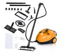 COSTWAY Nettoyeur Vapeur Haute Pression 2000W avec 19 Accessoires, Balai Vapeur Portable Pressurisé Polyvalent 4 Bars avec Réservoir de 1,5 L pour Nettoyer Plancher Tapis Rideaux (Orange)