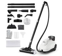 COSTWAY Nettoyeur Vapeur Portable de 2000W Roulante, Machine à Nettoyer à Vapeur Pression Haute de 5 Bars avec Accessoires & Réservoir de 1,8 L, pour Sol Fenêtre Verre Tapis (Blanc)