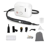COSTWAY Nettoyeur Vapeur Portatif 1600W avec 11 Accessoires, Balai Vapeur Durée d'Utilisation Illimitée Réservoir d'Eau 1L, Nettoyant Vapeur Chauffage en 10 s pour Sol Canapé Tapis Rideaux (Blanc)