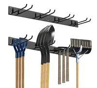 COSTWAY Organisateur d'Outils en Métal avec 8 Crochets, Système de Rangement Mural de 91CM Charge Total 150KG, pour Cuisine Garage Jardin, Noir