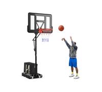 COSTWAY Panier de Basket-Ball Hauteur Réglable 240-305cm, Support de Basket Portable à roulettes avec Base Remplissable Sac de Poids Panneau Arrière de 110 cm, pour Enfants Adultes