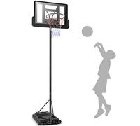 COSTWAY Panier de Basket Ball sur Pied avec Hauteur Réglable 180-305cm, Support de Basketball Portable à roulettes avec Cadre en Acier, Extérieur & Intérieur pour Adolescents et Adultes