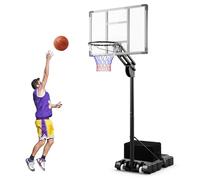 COSTWAY Panier de Basket-Ball sur Pied avec Hauteur Réglable à 10 Niveaux 149-305 CM, Ensemble de Basketball avec Base Remplissable Sac de Poids Panneau Arrière, pour Adolescents Adultes