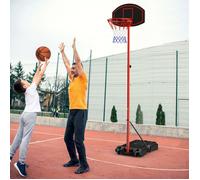COSTWAY Panier de Basket-ball sur Pied Enfant Hauteur Réglable 197-258cm Roues Mobile Filet en Nylon Base Lestable Système de