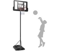 COSTWAY Panier de Basket-Ball sur Pied Hauteur Réglable 2,6-3,05M à Roulettes Mobile Rempli Eau/Sable Filet en Nylon Jeune/Adulte