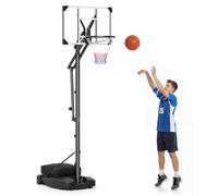 COSTWAY Panier de Basket sur Pied Extérieur Réglable en 2,15-2,6 m | But de Basket-Ball Portable pour Adolescents et Adultes, Ajustement sans Outil, Panneau en PE, Base à Lester avec Roulettes