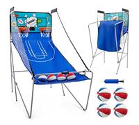 COSTWAY Panier de Basketball Pliable à Double Tir 4 Balles Pompe de Gonflage, Jeu de Basketball Arcade pour 1 à 4 Joueurs avec Système de Pointage, 8 Modes de Jeux pour Enfants Adultes (Vert)