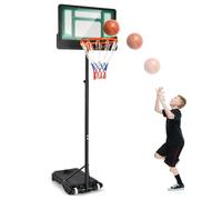 COSTWAY Panier de Basketball sur Pieds avec Hauteur Réglable 90-210 CM, Support de Basket à roulettes avec Base Remplissable Panneau en PE, pour Adultes ou Enfants 3 Ans+ (Vert)