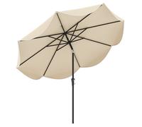 COSTWAY Parasol de Jardin Inclinable φ280 x 245 cm, à Double Toit avec Manivelle, 8 Baleines pour Jardin, Patio et Piscine, Beige