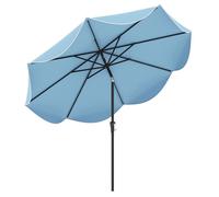 COSTWAY Parasol de Jardin Inclinable φ280 x 245 cm, à Double Toit avec Manivelle, 8 Baleines pour Jardin, Patio et Piscine, Marine
