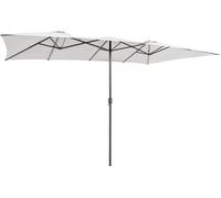 COSTWAY Parasol double 426x265cm, Parasol rectangulaire, protection UV, Grand parasol de jardin XXL, Parasol de terrasse avec manivelle, Parasol de marché pour piscine, terrasse, jardin