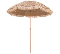 COSTWAY Parasol hawaïen en paille, UPF 50+, pliable à 30 °C, pour jardin, balcon, plage