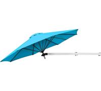 COSTWAY Parasol mural 250cm, Parasol mural basculant, Parasol de balcon avec mât réglable en aluminium, Parasol de jardin mural, Turquoise