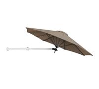 COSTWAY Parasol Mural en Aluminium Ø 250 CM, Porte-à-Faux de Balcon avec Mât Réglable, Parasol Inclinable avec Tissu anti-UV et Évent, pour Terrasse, Jardin, Café (Brun)