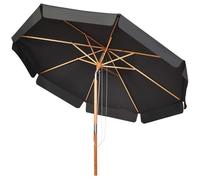 parasol inclinable gris Ø300cm avec manivelle anti-UV, protection solaire toile polyester imperméable pour jardin, terrasse, balcon