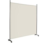 COSTWAY Paravent pour l'Intérieur & l'Extérieur- 184 x 184 CM à Roulettes Écran de Confidentialité,Protéger Privé Blanc